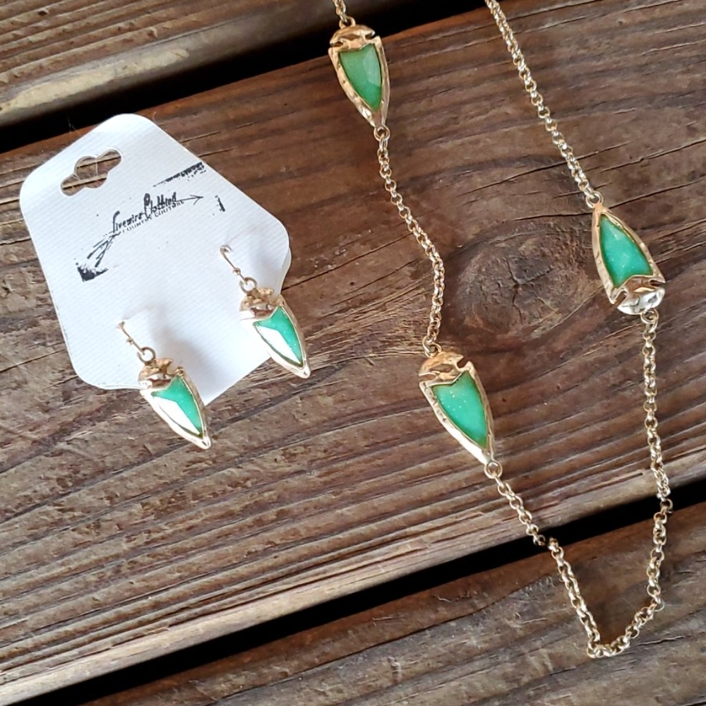 NWOT Turquoise Arrowhead necklace and earring set